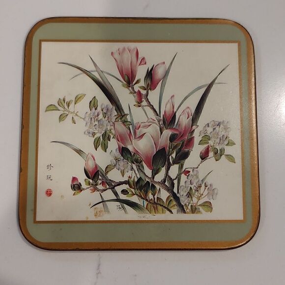 Pimpernel Acrylic Traditional Coasters Oriental Floral Design Set of 6 - Picture 6 of 13